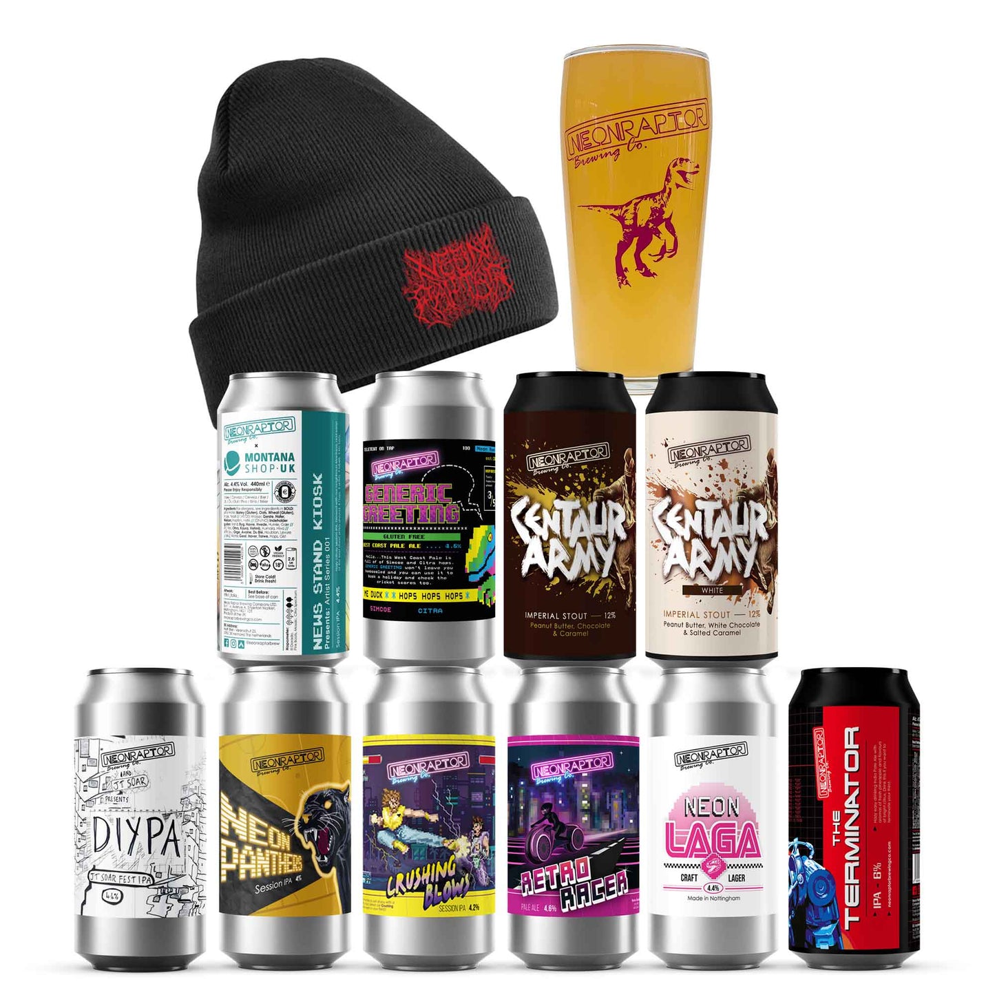 Full Raptor - Hat, Glass & Beers