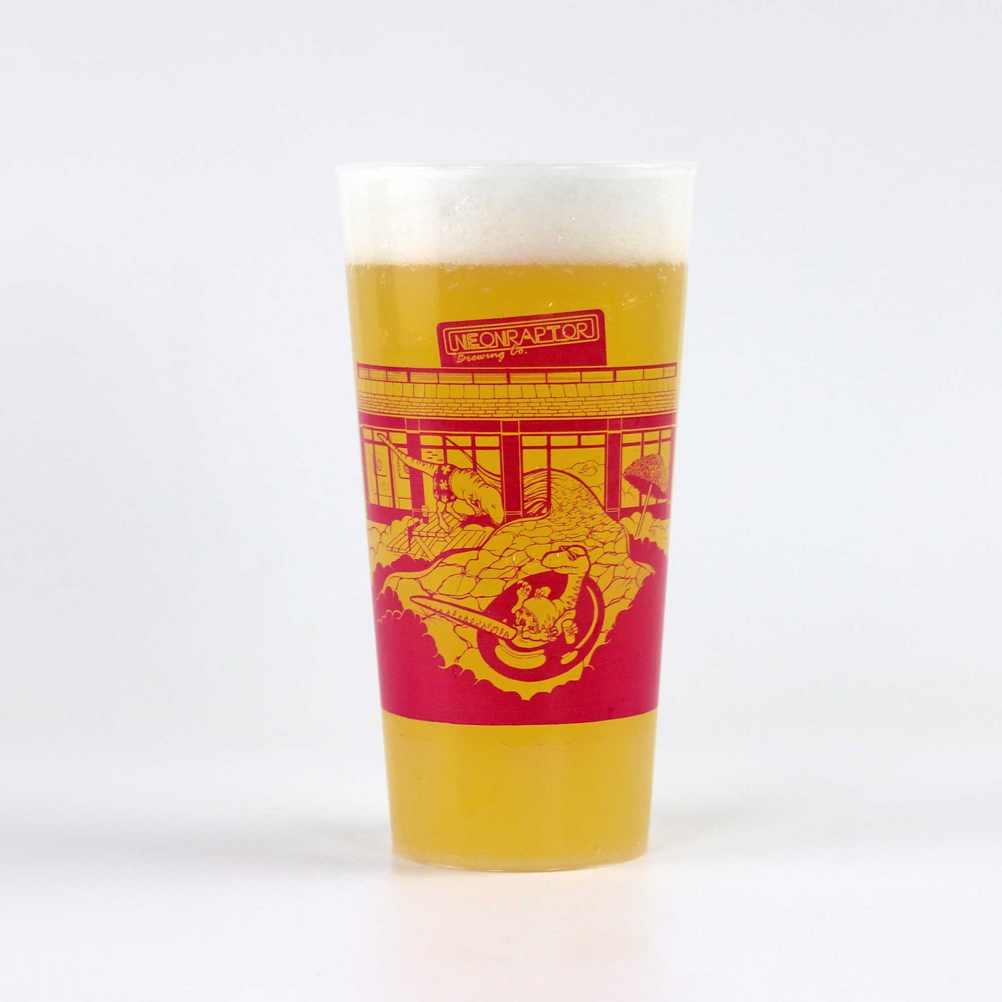 Pink Raptors Plastic Pint Cup